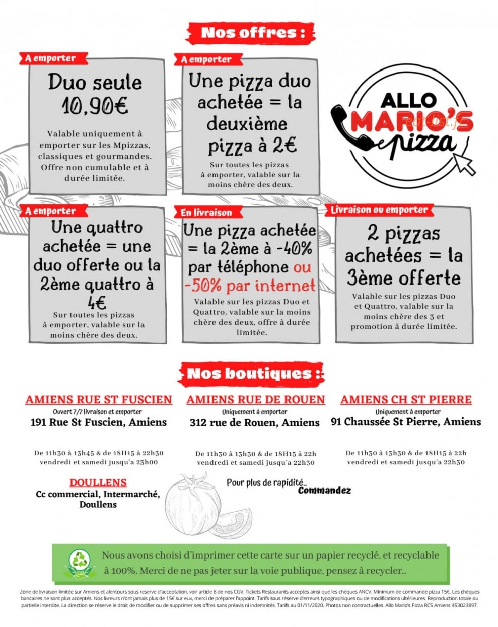 Allo Mario's Pizza — carte page 4