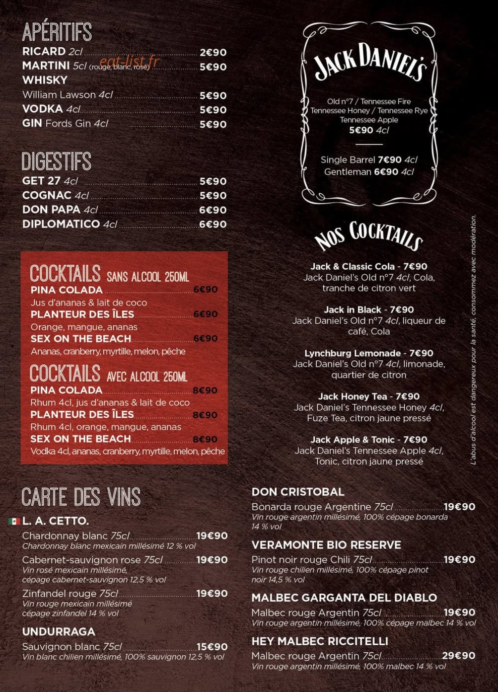 Chez Amandine — carte page 7