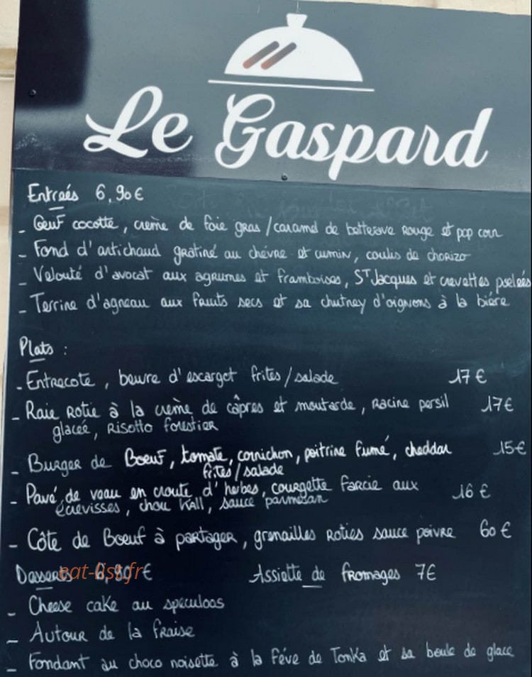 Le Gaspard à Doullens - menu et photos