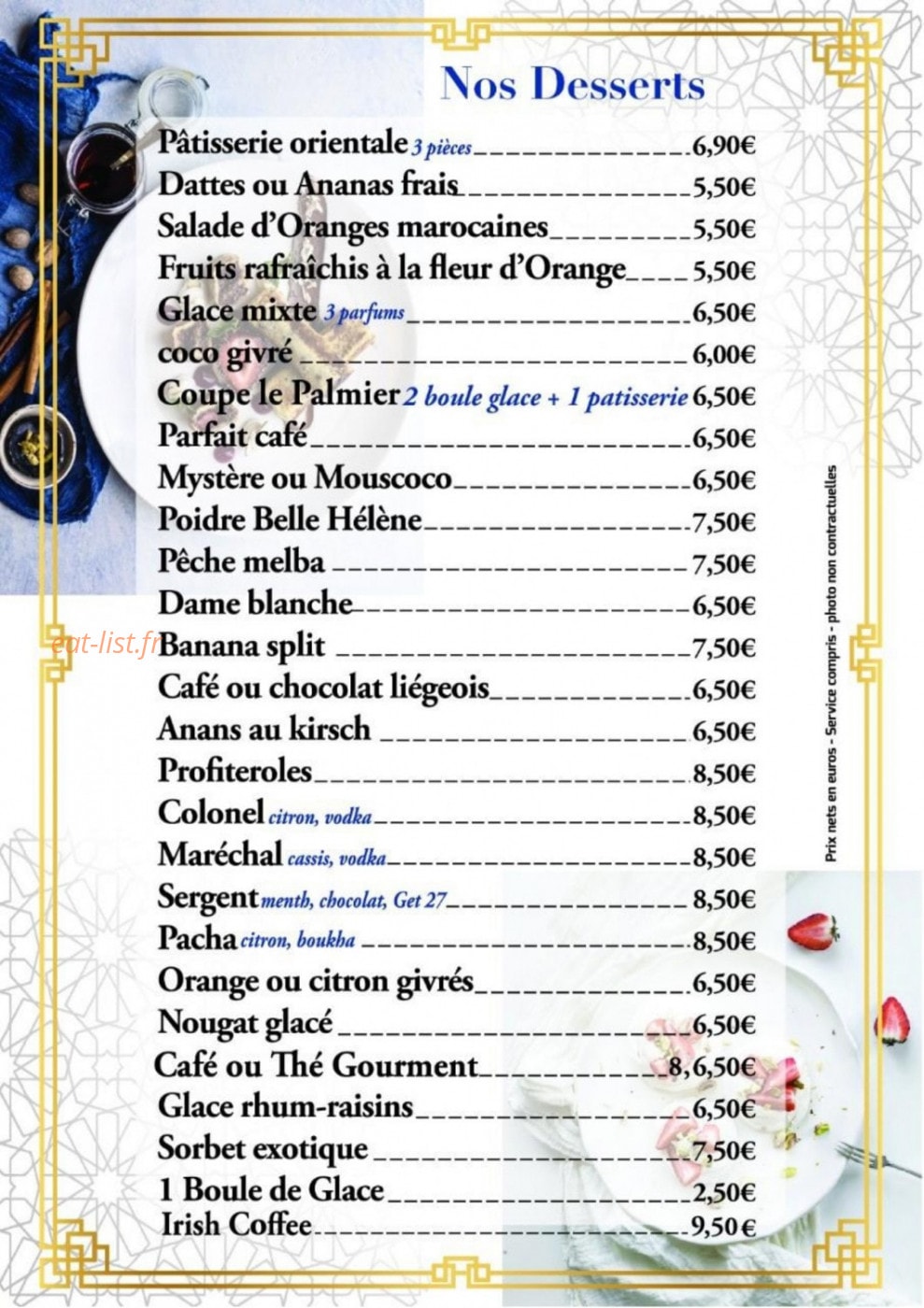 Le Palmier d'Or — carte page 4
