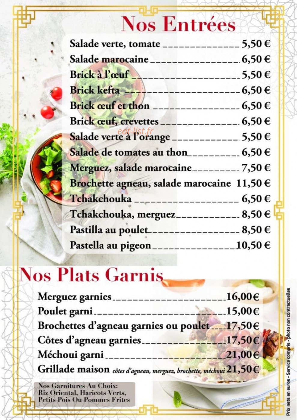 Le Palmier d'Or — carte page 1