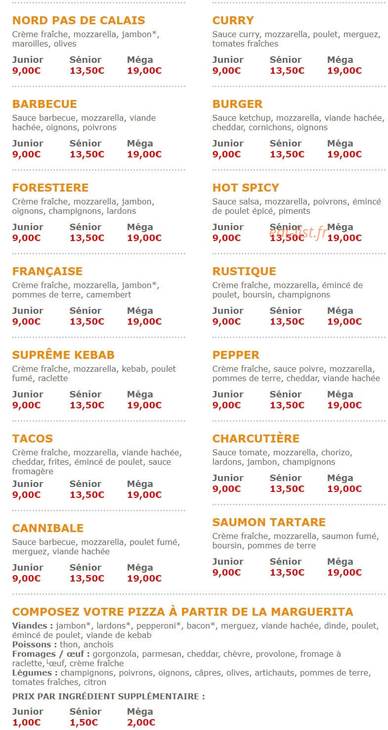 Pizza crousty — carte page 3