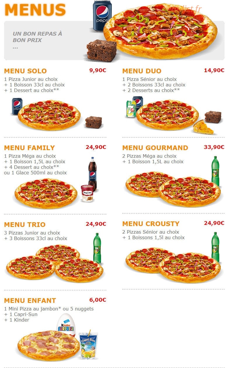 Pizza crousty — carte page 7
