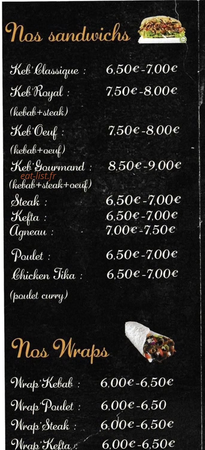 Keb’Appétit — carte page 2