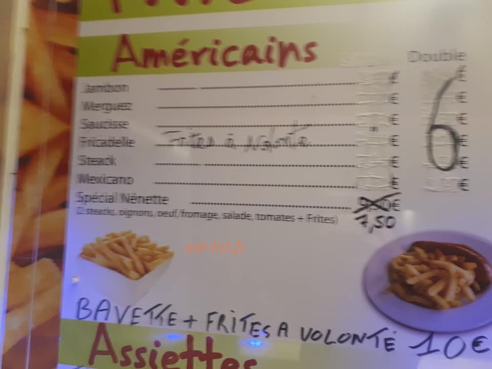 Au Resto Frites — carte page 2