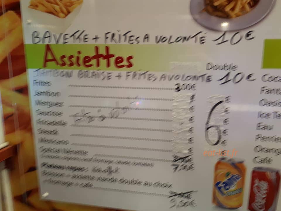 Au Resto Frites — carte page 3