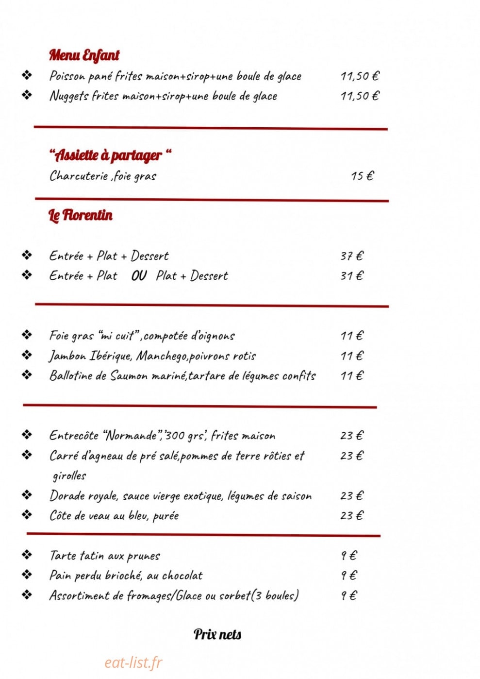 Le Florentin — carte page 2