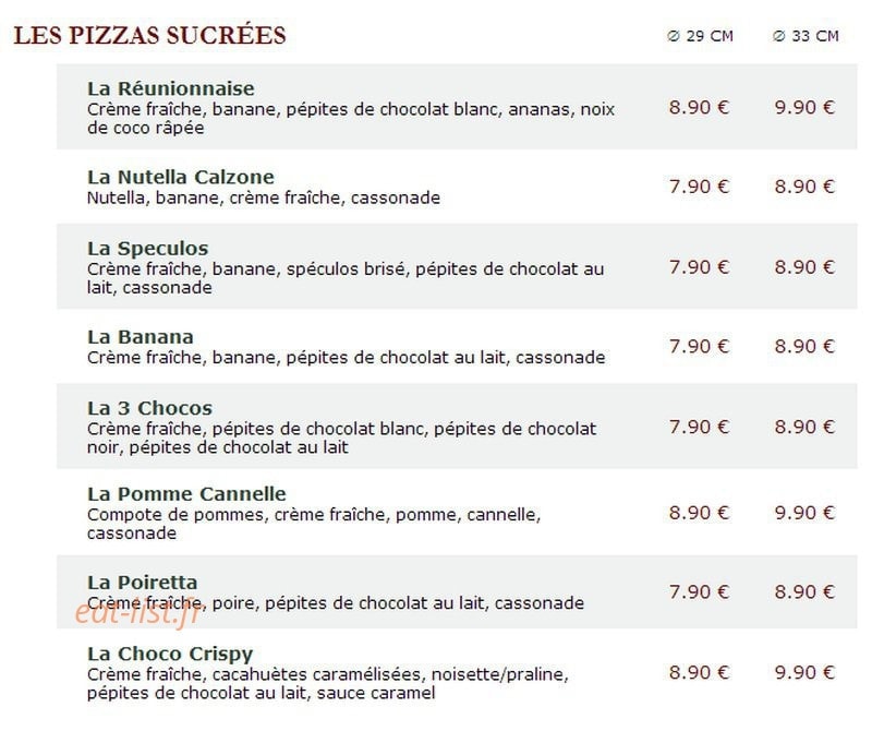 Le Kiosque à Pizzas — carte page 6