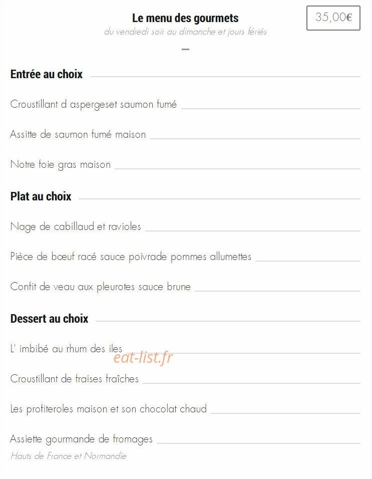 Le Roye Gourmet — carte page 1