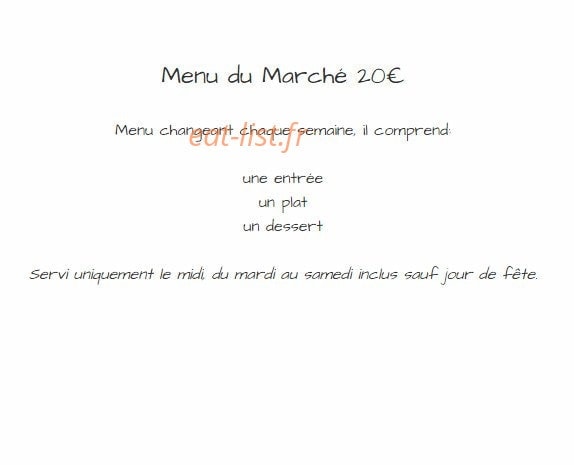 Le Saisonnier — carte page 1