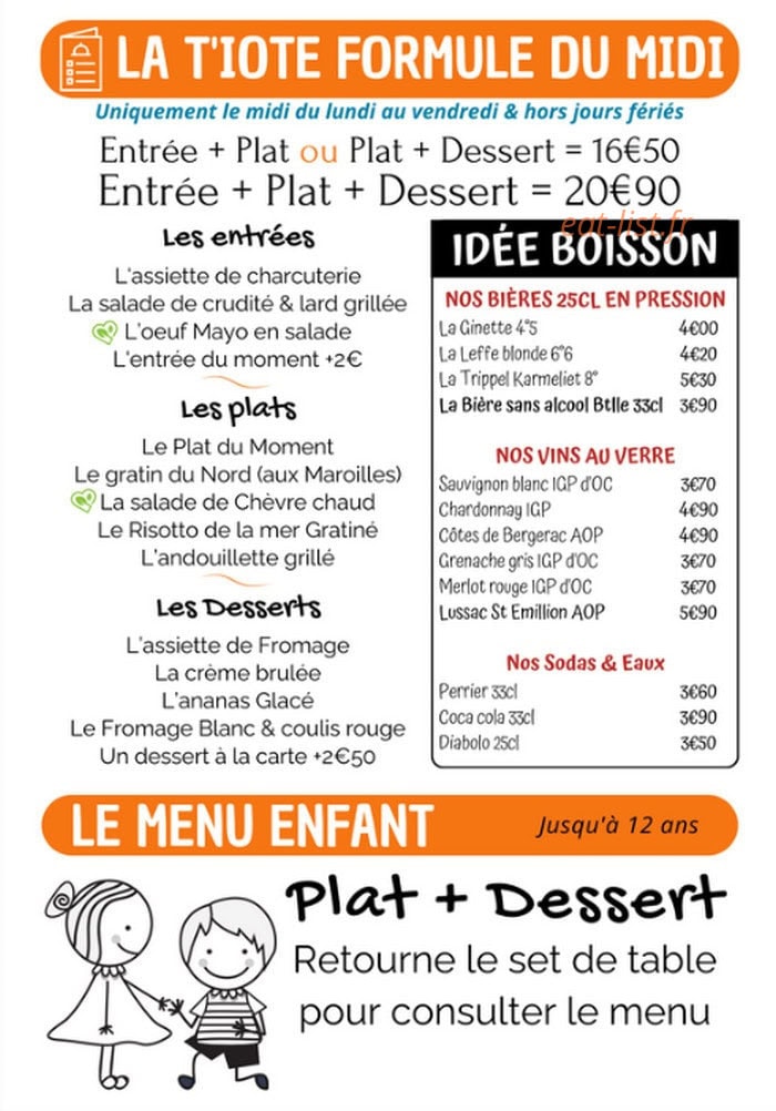 La Tiote Auberge — carte page 6