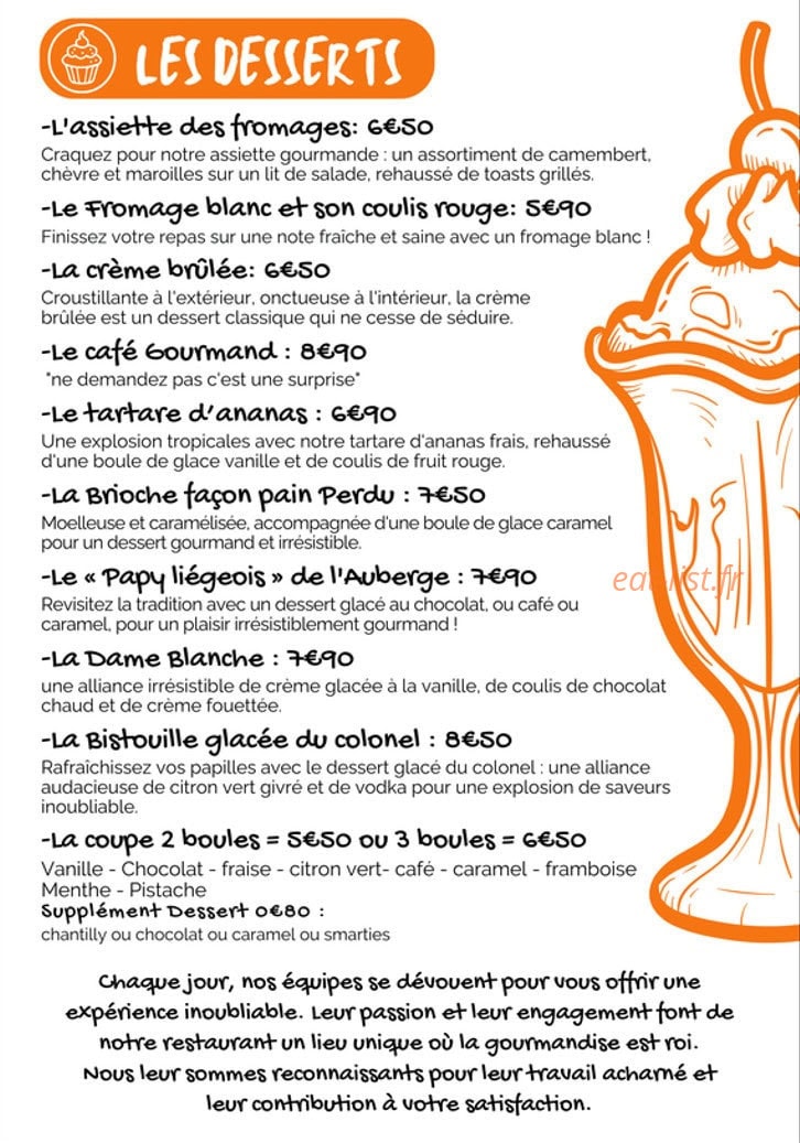 La Tiote Auberge — carte page 5