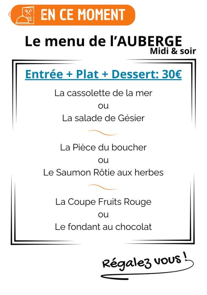 La Tiote Auberge — carte page 7