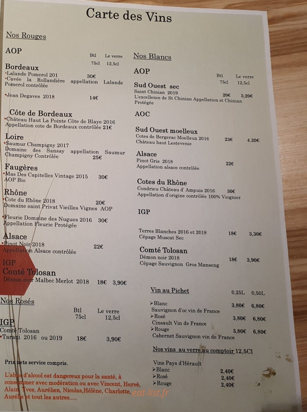 L'Anzac Pub — carte page 2