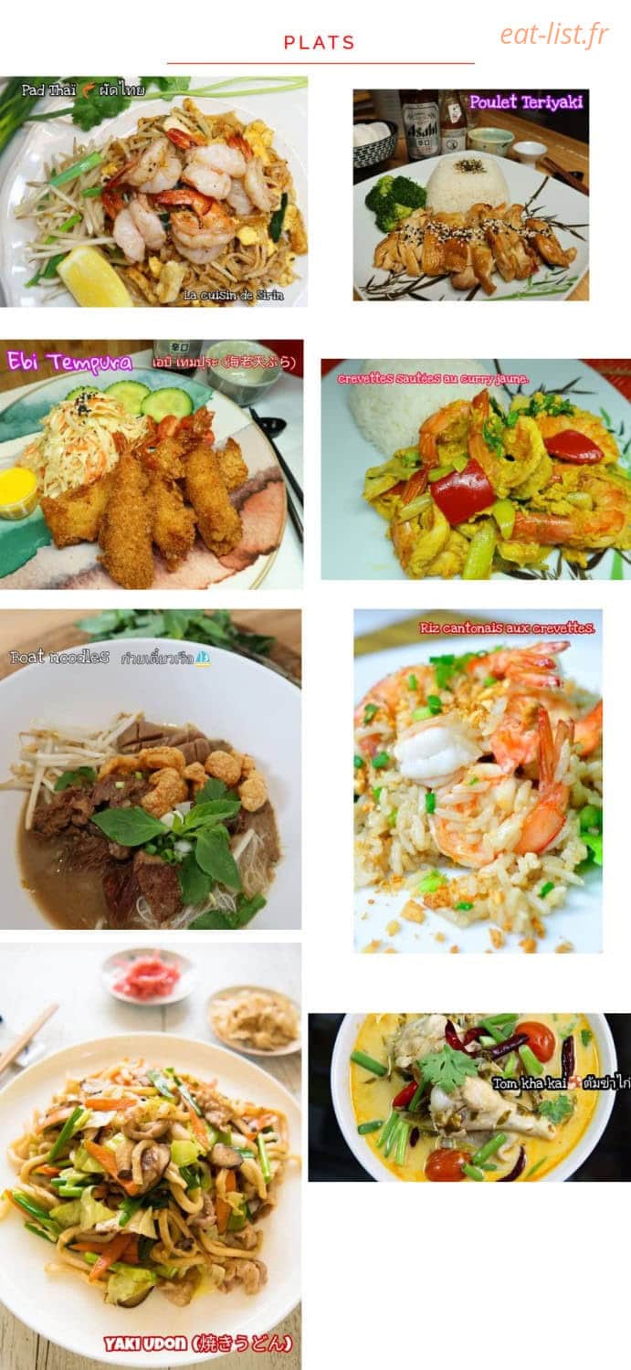 Sirin, Cuisine asiatique — carte page 2