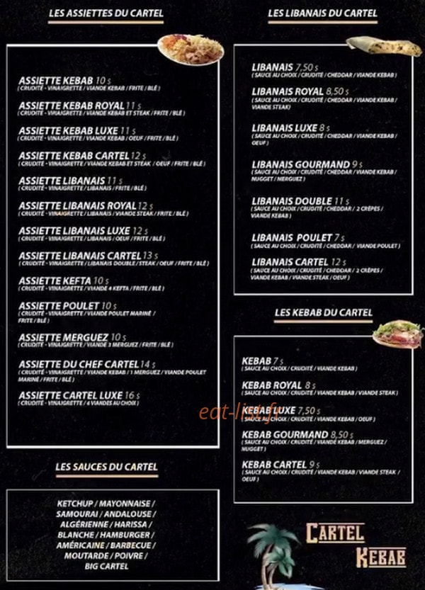 Cartel Kebab — carte page 2