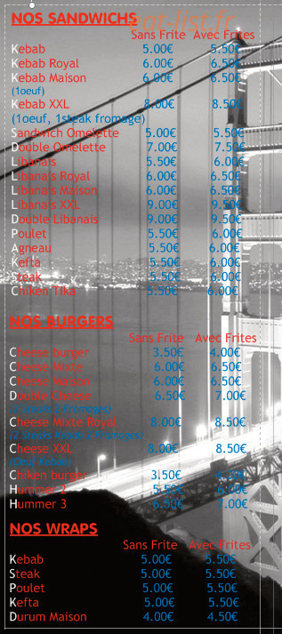 Le Bosphore Grill — carte page 2