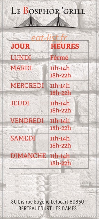 Le Bosphore Grill — carte page 5