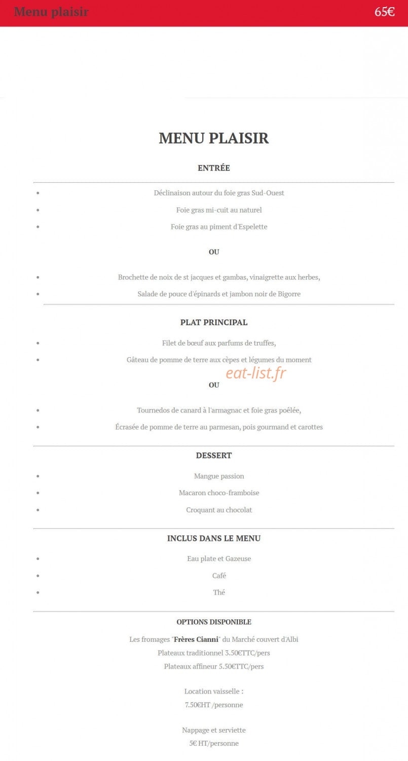 Alban Traiteur — carte page 5
