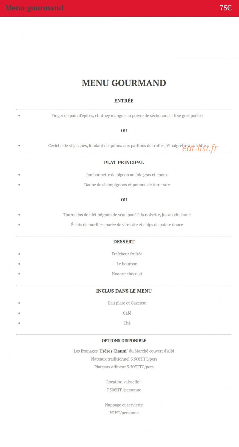 Alban Traiteur — carte page 2