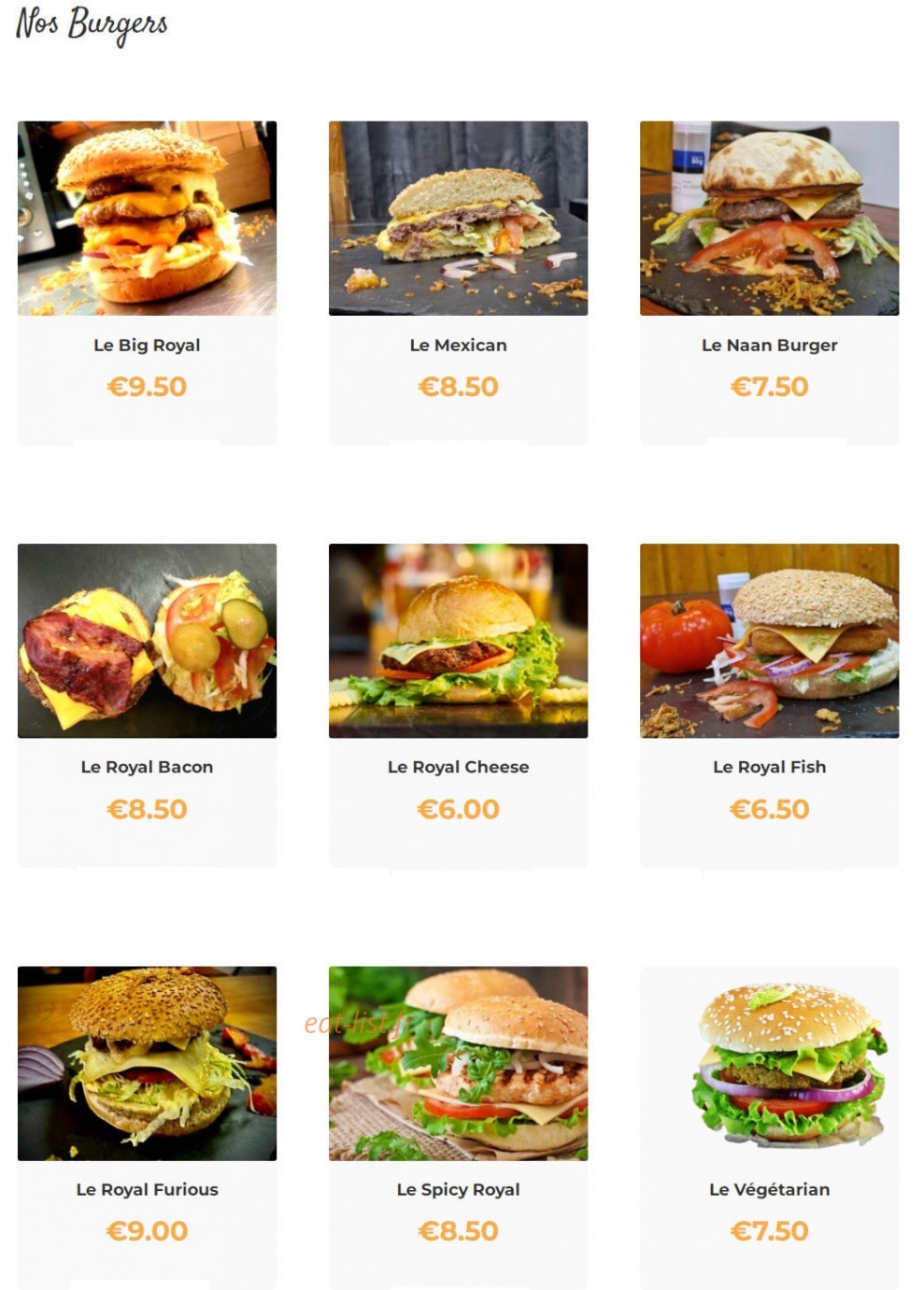 Albi Royal Food — carte page 2