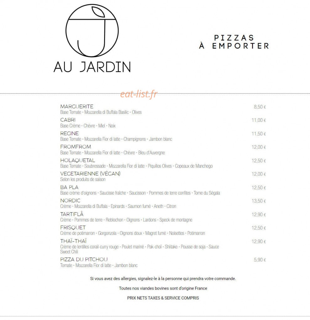 Au Jardin — carte page 5