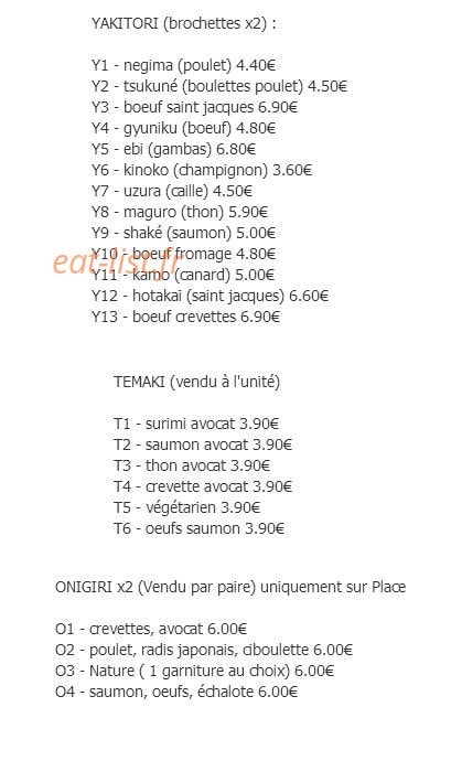 Bamboo Sushi — carte page 6