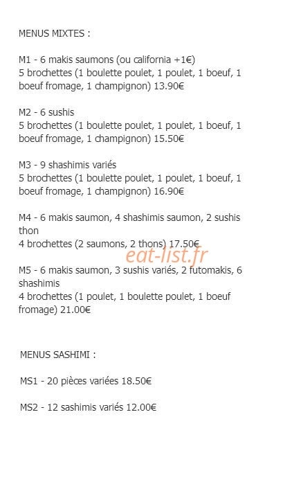 Bamboo Sushi — carte page 2