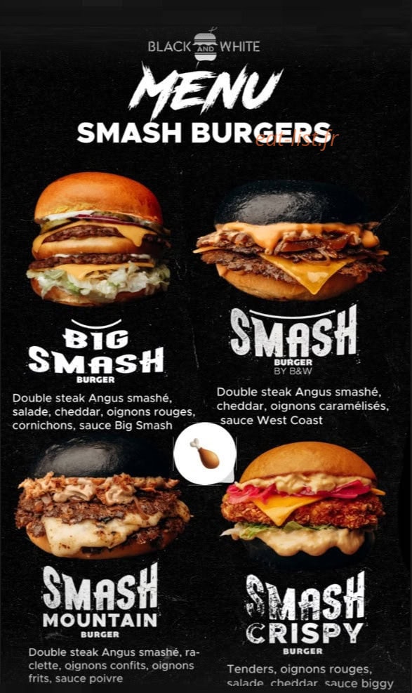 Black & White Burger — carte page 4