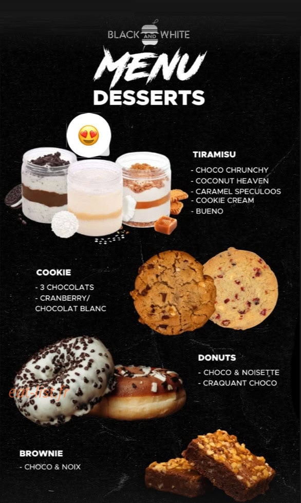 Black & White Burger — carte page 7