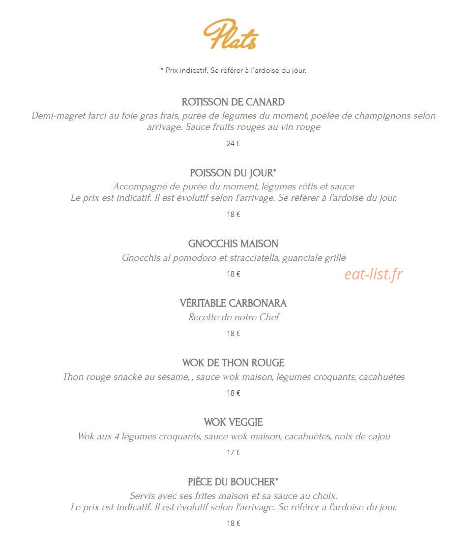 Brasserie Entrenous — carte page 2