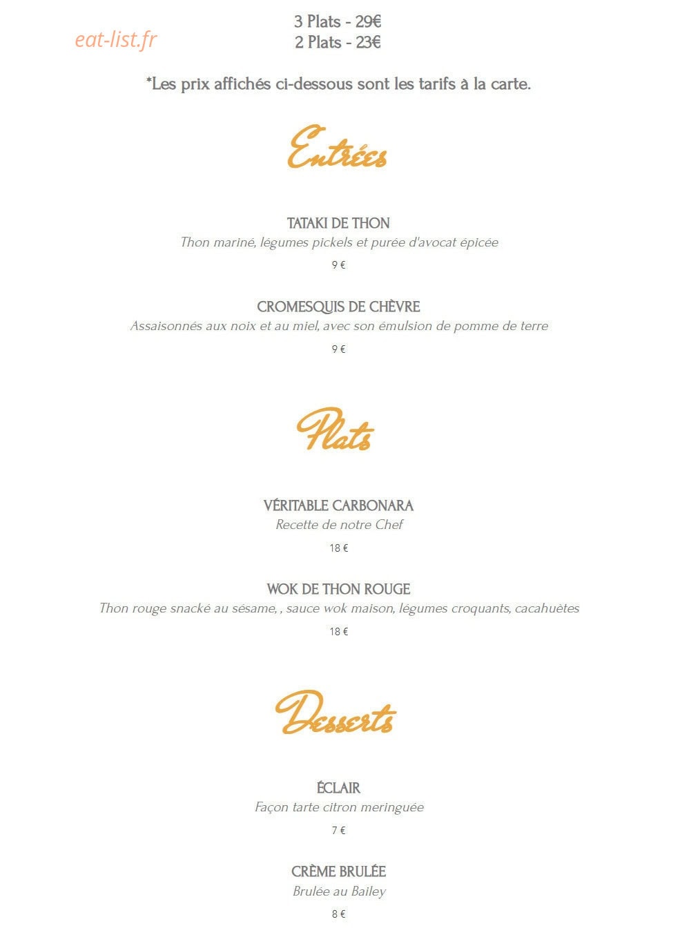 Brasserie Entrenous — carte page 7