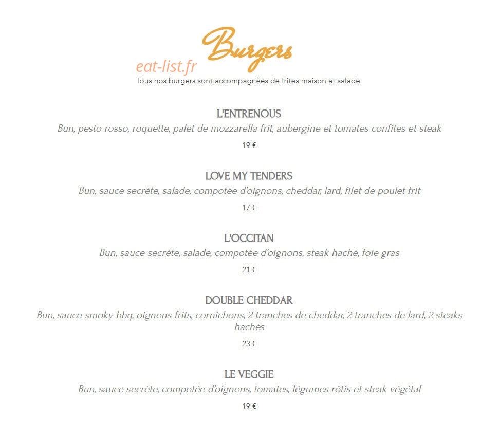Brasserie Entrenous — carte page 5