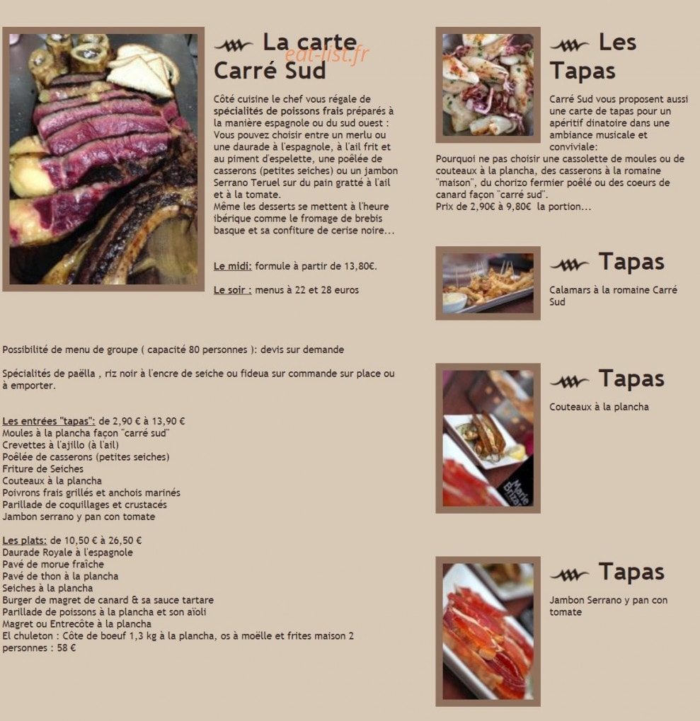Carré Sud — carte page 1