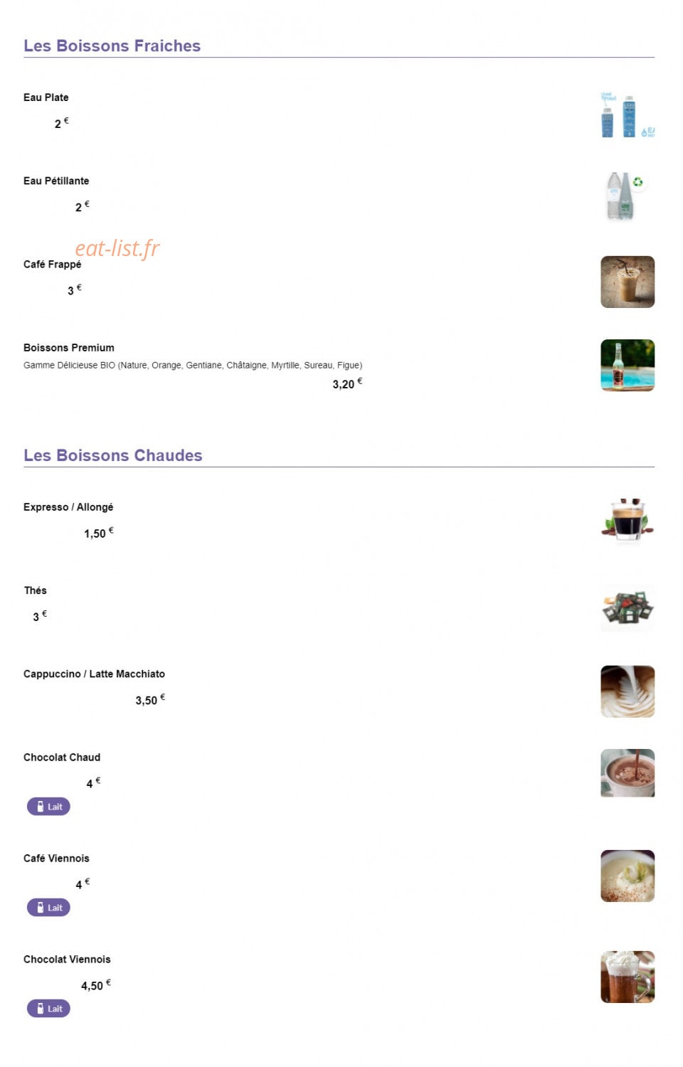 Chacun ses Goûts — carte page 2