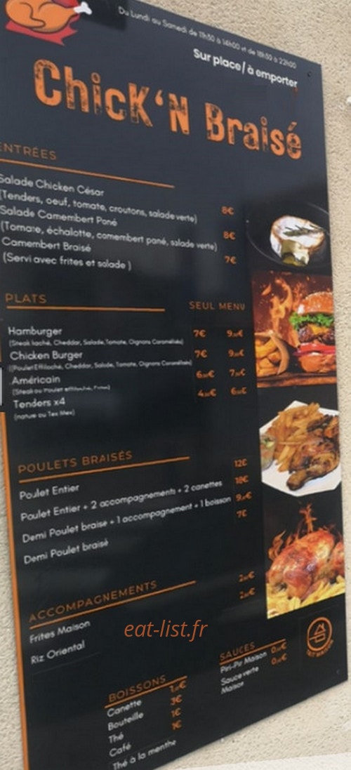Chick'n braisé — carte page 1