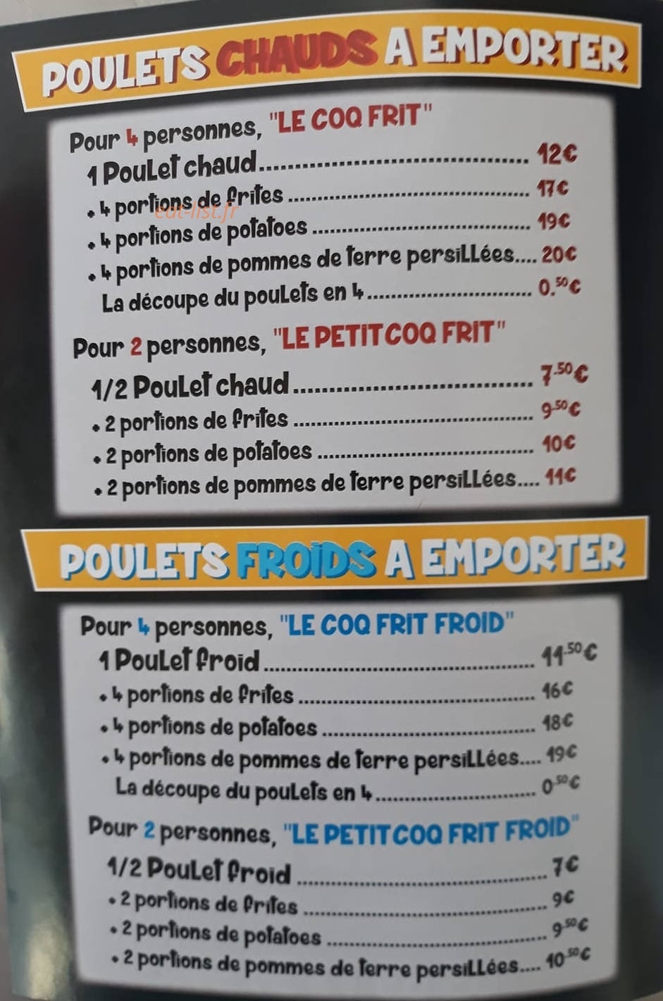 Coq Frit — carte page 3