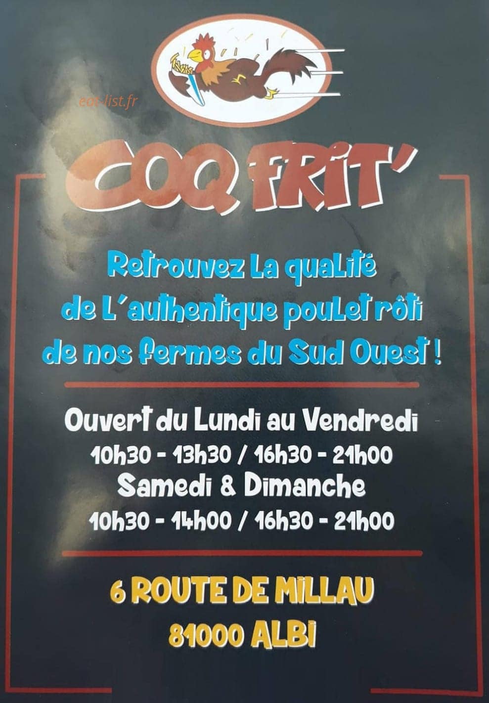 Coq Frit — carte page 1