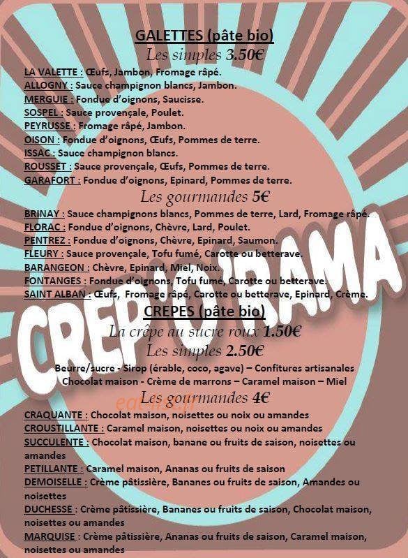 Crep'o'rama — carte page 1