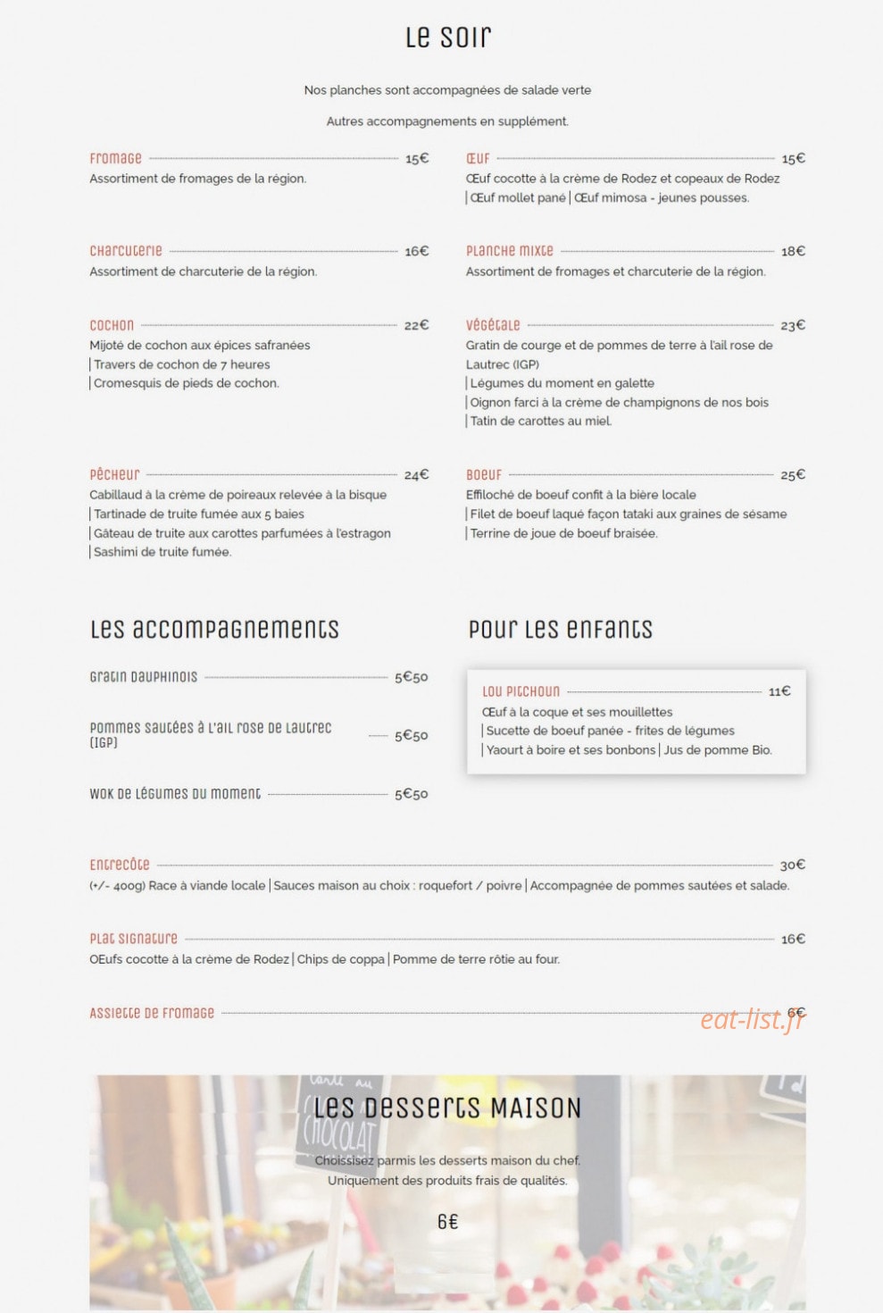 En Terrasses — carte page 2
