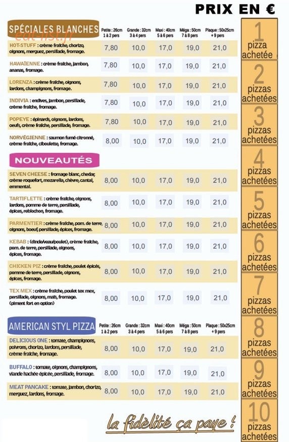 La Boite À Pizza Plein Soleil — carte page 3