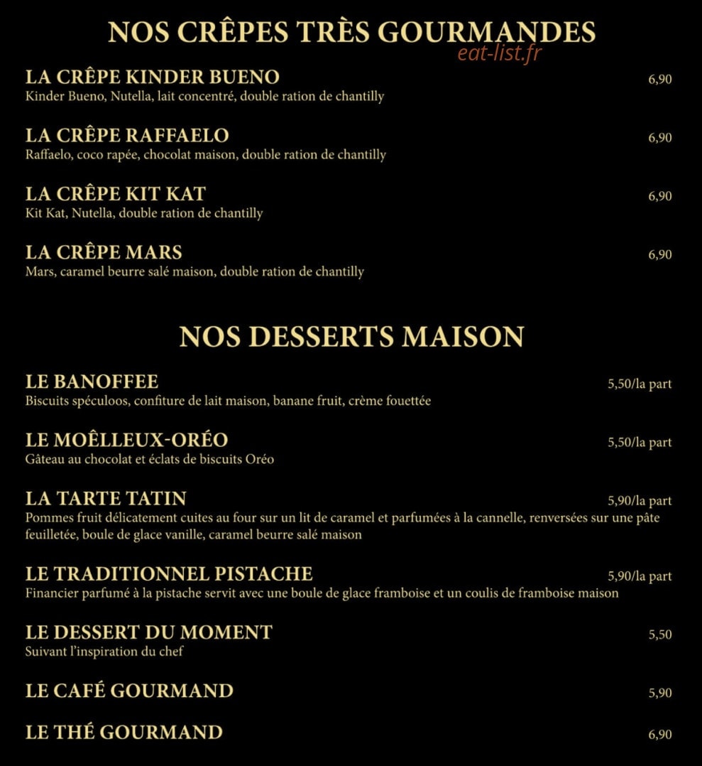 La Crêperie du Vigan — carte page 10