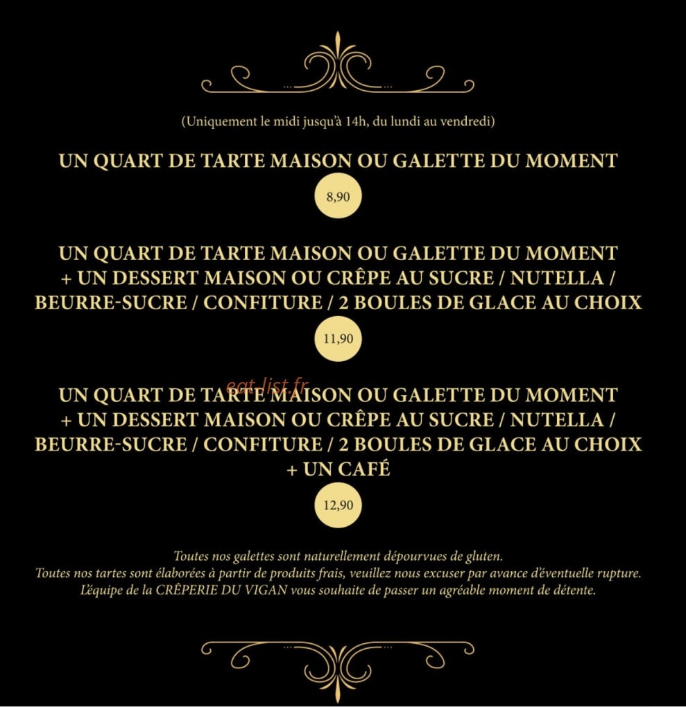 La Crêperie du Vigan — carte page 7