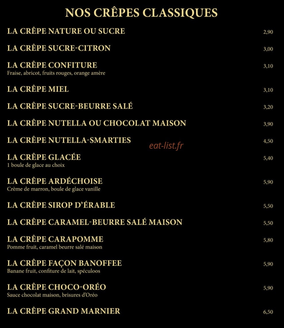 La Crêperie du Vigan — carte page 9