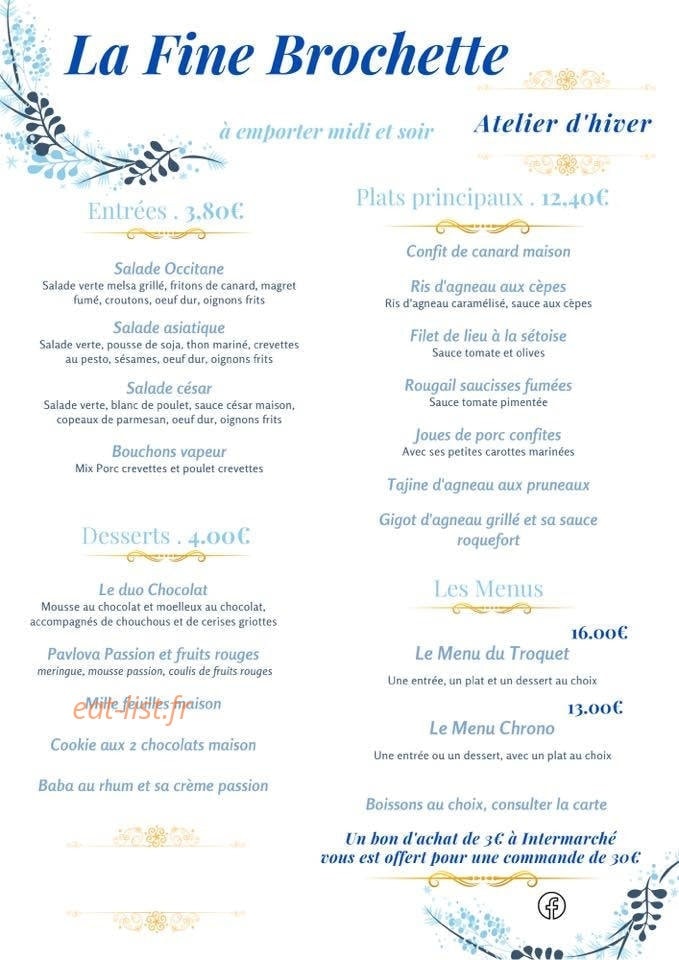 La Fine Brochette — carte page 1