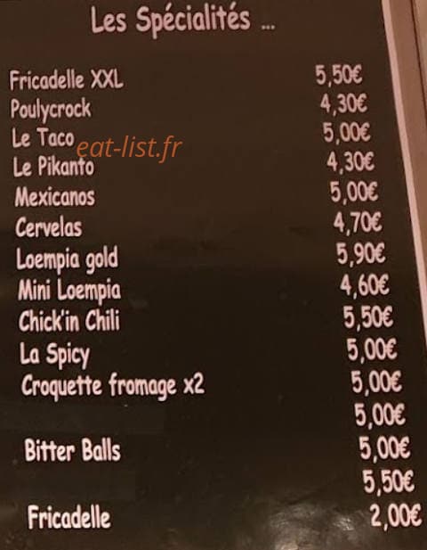 La Friterie — carte page 3