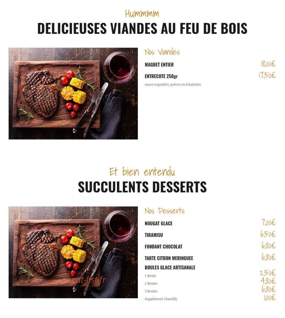 La Plage Gourmande — carte page 2