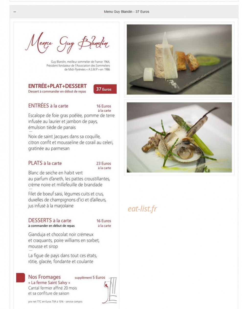 La Table du Sommelier — carte page 3