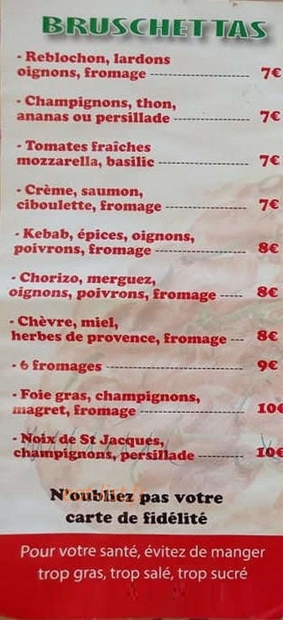 La Tour de Pizza — carte page 2