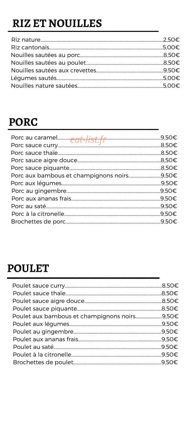 Le Gourmet d'Asie — carte page 3
